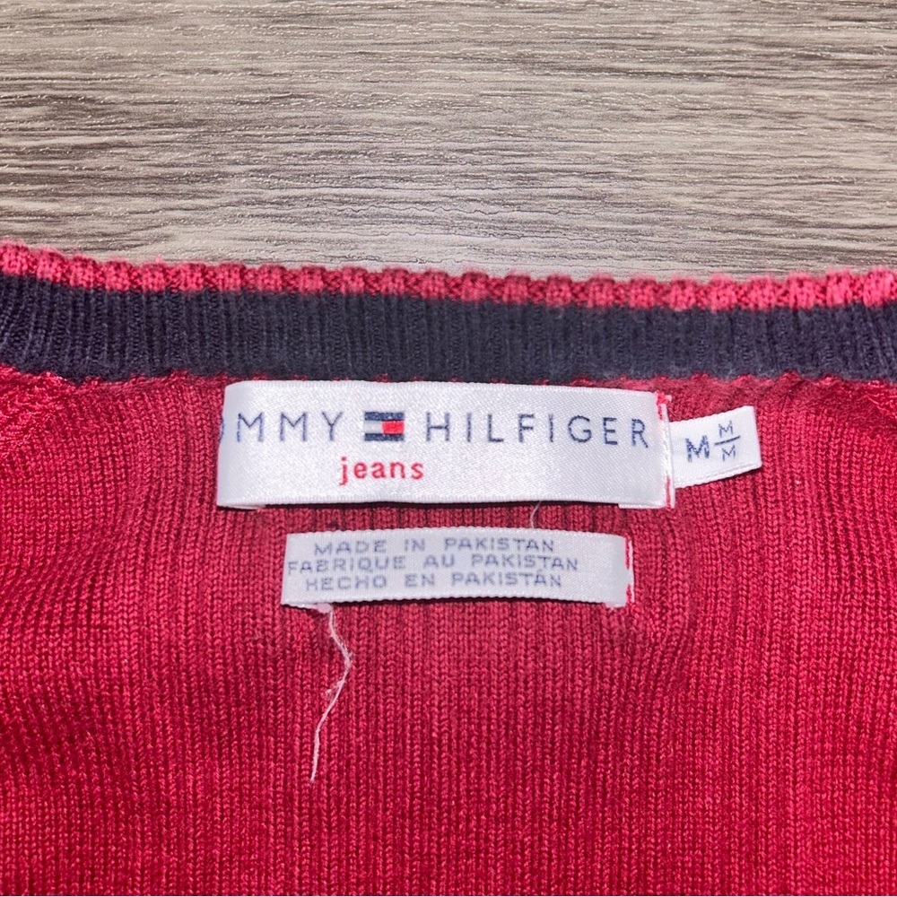 Y2K Tommy Hilfiger Red Sweater Size Medium - Picture 3 of 8